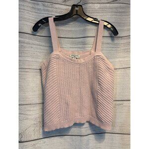 Sandy Liang Pink Textured Knit Tank Top M